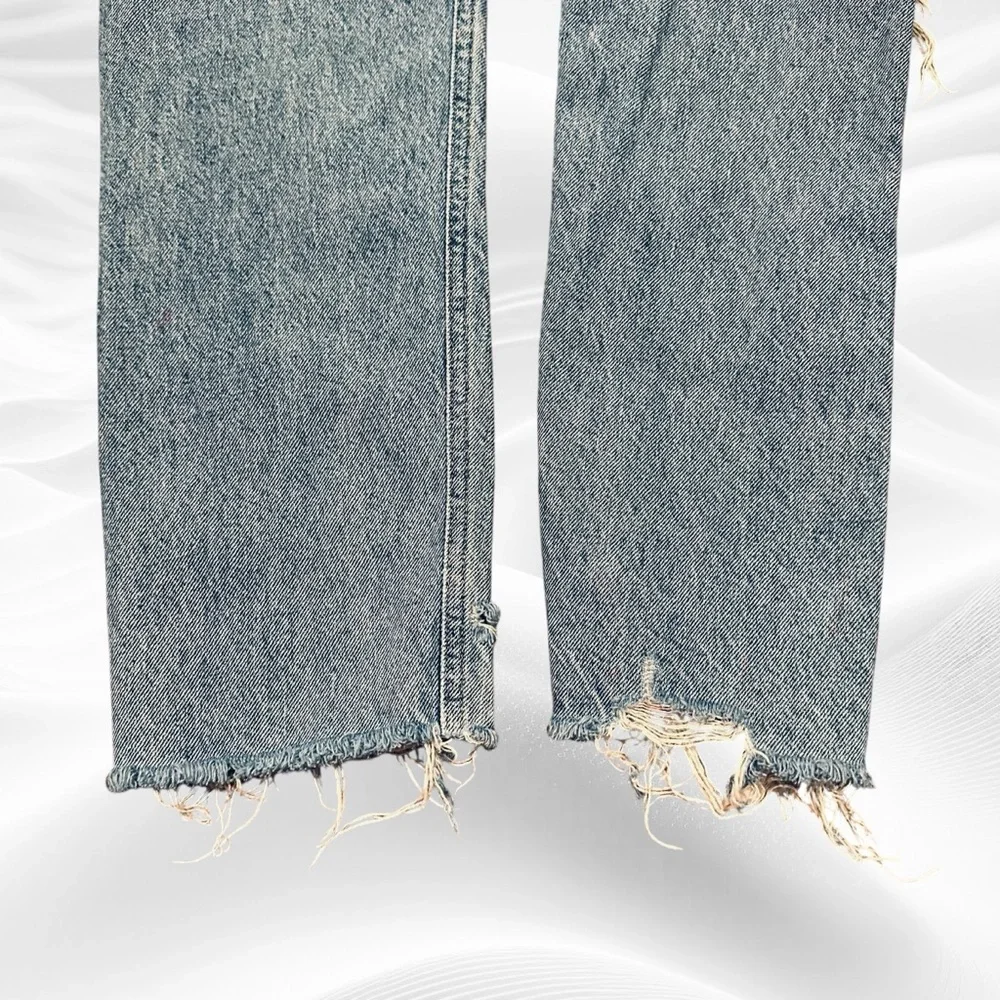 Agolde Jamie Feel Good Jeans Distressed‎ Button Fly Ankle Fray Sz 24X27